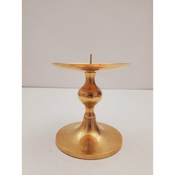 Vintage solid Brass candle holder. Candle Holder with Spike for pillar candle - Picture 5 of 9